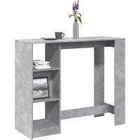 Berkfield Home Bar Table with Shelf Concrete Grey 124x46x103.5 cm Engineered Wood
