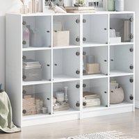 Berkfield Home Bookcase with Doors White 136x37x109 cm Engineered Wood | Size: 136 x 37 x 109 cm