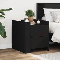 Berkfield Home Bedside Cabinet Black 45x50x50 cm Engineered Wood | Size: 45 x 50 x 50 cm