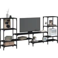 Berkfield Home TV Cabinet Black 206.5x28.5x95 cm Engineered Wood