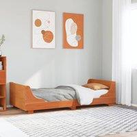 Bed Frame without Mattress Wax Brown 90x190 cm Single Solid Wood Pine