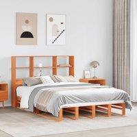 Berkfield Home Bookcase Bed without Mattress Wax Brown 140x200 cm Solid Wood