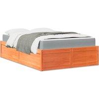 Berkfield Home Bed with Mattress Wax Brown 140x190 cm Solid Wood Pine