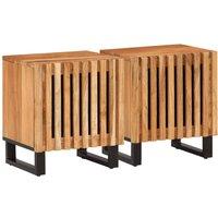 Berkfield Home Bedside Cabinets 2 pcs 40x34x46 cm Solid Wood Acacia in Brown | Size: 40 x 34 x 46 cm