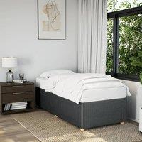 Bed Frame without Mattress Dark Grey 90x190 cm Single Fabric