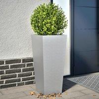 Berkfield Home Garden Planters 35x35x75 cm 2 pcs Galvanised Steel in Grey | Size: 35 x 35 x 75 cm