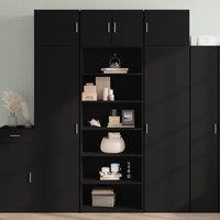 Berkfield Home Highboard Black 70x41x185 cm Engineered Wood | Size: 70 x 41 x 185 cm