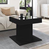 Coffee Table with LED Black 50x50x45 cm Engineered Wood