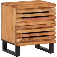 Berkfield Home Bedside Cabinet 40x34x46 cm Solid Wood Acacia in Brown | Size: 40 x 34 x 46 cm