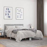 Bed Frame without Mattress Grey Sonoma 140x190 cm