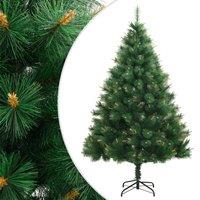 Berkfield Home Artificial Hinged Christmas Tree with Stand 210 cm in Green