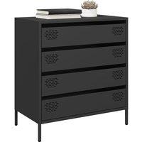 Berkfield Home Sideboard Black 68x39x73.5 cm Cold-rolled Steel in Black