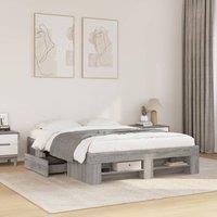 Berkfield Home Bed Frame without Mattress Grey Sonoma 120x190 cm Small Double Engineered Wood