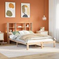 Berkfield Home Bookcase Bed without Mattress 160x200cm Solid Wood Pine in Brown | Size: 160x200 cm