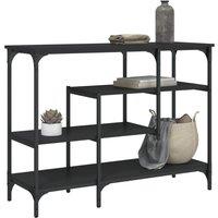 Berkfield Home Console Table with Shelves Black 100x35x75 cm | Size: 100 x 35 x 75 cm