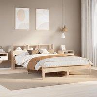 Bed Frame without Mattress 135x190 cm Double Solid Wood Pine