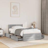Berkfield Home Bed Frame with Headboard without Mattress Concrete Grey 75x190 cm Small Single