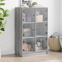 Berkfield Home Highboard with Doors Grey Sonoma 68x37x109 cm Engineered Wood | Size: 68 x 37 x 109 cm