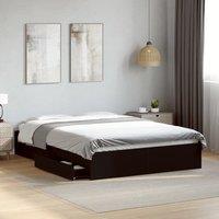 Berkfield Home Bed Frame with Drawers without Mattress Black 135x190 cm Double