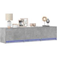 TV Cabinet with LED Concrete Grey 165x34x40 cm Engineered Wood