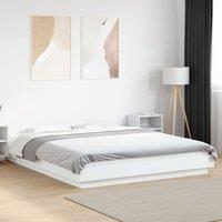 Berkfield Home Bed Frame with LED Lights without Mattress White 160x200cm | Size: 160x200 cm
