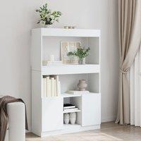 HighboardWhite 92x33x140 cm Engineered Wood