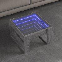 Berkfield Home Coffee Table with Infinity LED Grey Sonoma 50x53x30 cm | Size: 50 x 53 x 30 cm