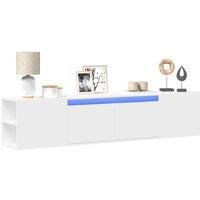 Berkfield Home TV Wall Cabinet with LED White 180x31x39.5 cm
