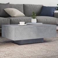 Berkfield Home Coffee Table with LED Lights Concrete Grey 85x55x31 cm | Size: 85 x 55 x 31 cm