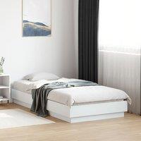 Berkfield Home Bed Frame without Mattress White 75x190 cm Small Single Engineered Wood