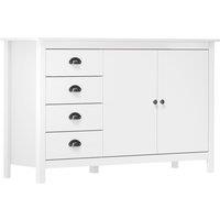 Berkfield Home Sideboard Hill White 130x40x80 cm Solid Pine Wood | Size: 130 x 40 x 80 cm