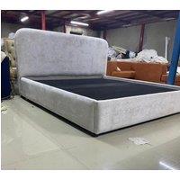 HOB Furniture Curved Lucian Bed, Boucle Teddy Fabric - Hb 152 Cm, Mink in Light Brown | Size: King