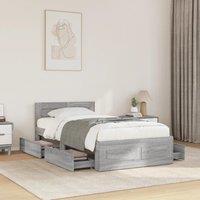 Berkfield Home Bed Frame with Headboard without Mattress Concrete Grey 90x200 cm