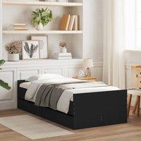 Berkfield Home Bed Frame without Mattress Black 75x190 cm Small Single Small Single