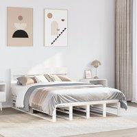 Bed Frame without Mattress White 160x200 cm Solid Wood Pine