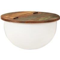 Coffee Table White 50x27 cm Solid Wood Reclaimed