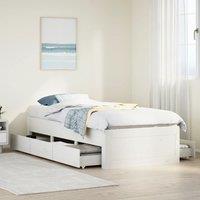 Berkfield Home Bed Frame without Mattress with Drawers White 90x200 cm Solid Wood Pine