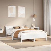 Berkfield Home Bed Frame without Mattress White 150x200 cm King Size Solid Wood Pine