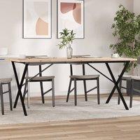 Berkfield Home Dining Table X-Frame 180x90x75.5 cm Solid Wood Pine & Steel in Brown