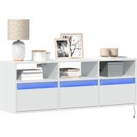 Berkfield Home TV Wall Cabinet with LED Lights White 130x31x45 cm | Size: 130 x 31 x 45 cm