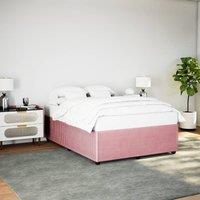 Berkfield Home Bed Frame without Mattress Pink 140x200 cm Velvet