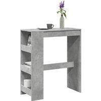 Berkfield Home Bar Table with Racks Concrete Grey 90x40x103.5 cm Engineered Wood
