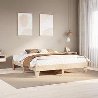 Berkfield Home Bed Frame without Mattress 200x200 cm Solid Wood Pine in Brown