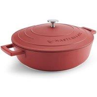 MasterClass Cast Aluminium Casserole Dish with Lid Lightweight, Dishwasher Safe 4L in Red