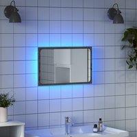 Berkfield Home LED Bathroom Mirror Grey Sonoma 60x8.5x38 cm Engineered Wood