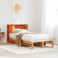 Berkfield Home Bookcase Bed without Mattress Wax Brown 100x200 cm Solid Wood in White