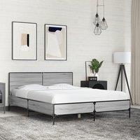 Berkfield Home Bed Frame without Mattress Grey Sonoma 120x200 cm | Size: Small Double