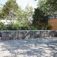 Berkfield Home Gabion Basket with Cover 800x100x50 cm Galvanised Iron in Silver | Size: 800 x 100 x 50 cm