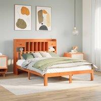 Berkfield Home Bookcase Bed without Mattress Wax Brown 140x190cm Solid Wood Pine | Size: 140x190 cm