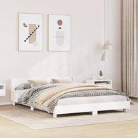 Bed Frame without Mattress White 135x190 cm Double Solid Wood Pine